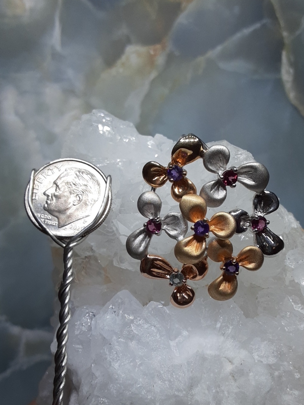 925 Multi Gemstone Pendant. - Picture 5 of 5